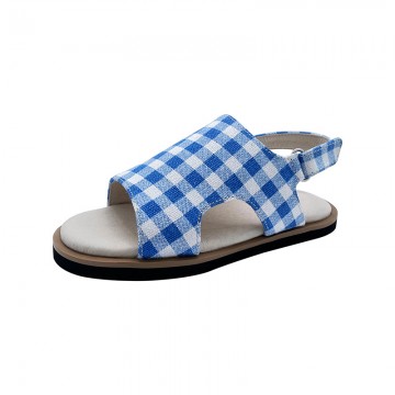 Fashion blue plaid non-slip girls sandals