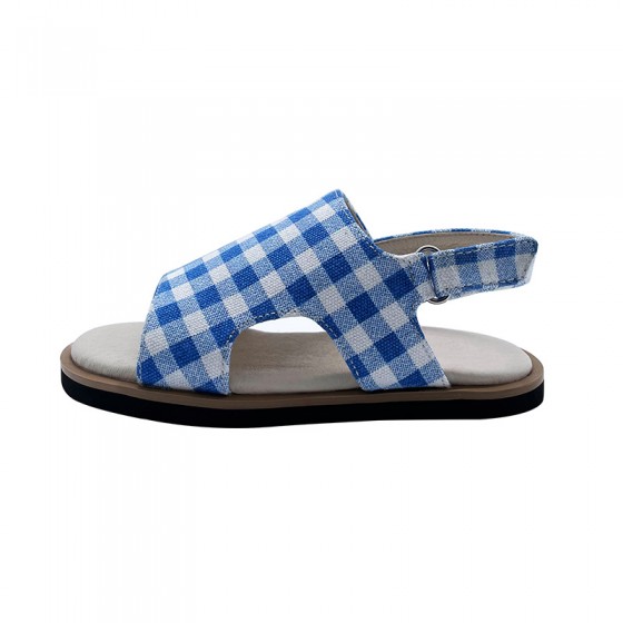 Fashion blue plaid non-slip girls sandals