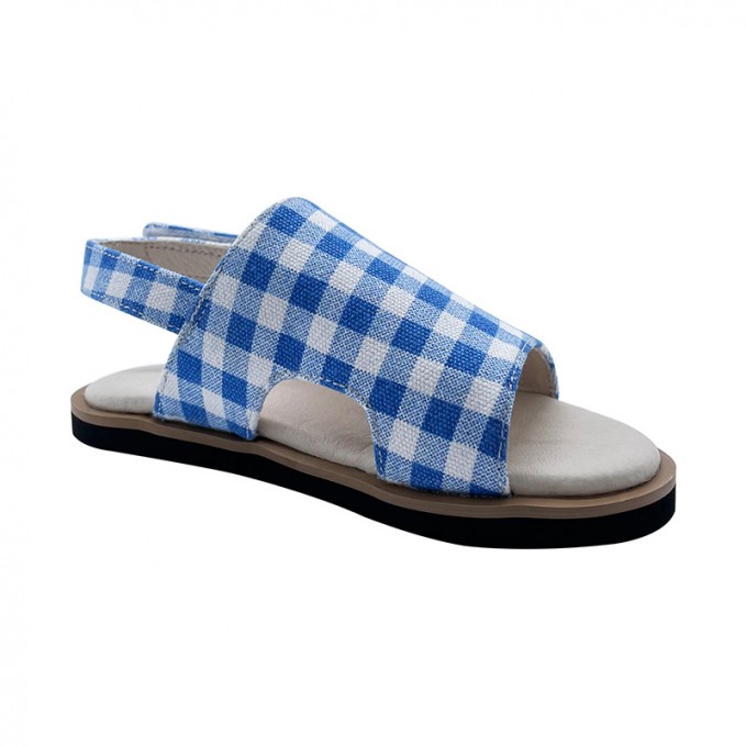 Fashion blue plaid non-slip girls sandals