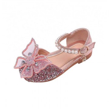 Fashion crystal bow decoration girls sandals
