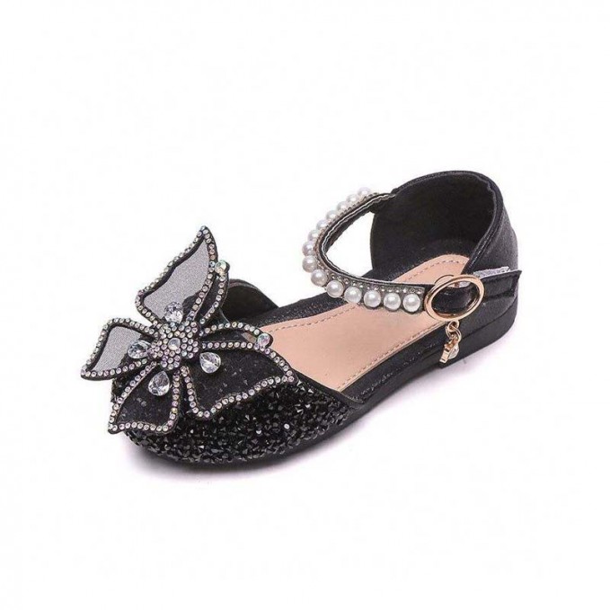 Fashion crystal bow decoration girls sandals