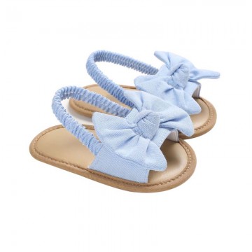 Elegant bow-decorated elastic sandals for girls