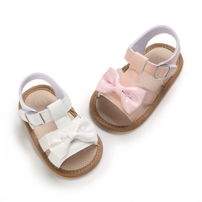 Fashion bow soft sole breathable girls sandals