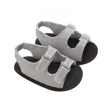 Black and white striped non-slip girls sandals