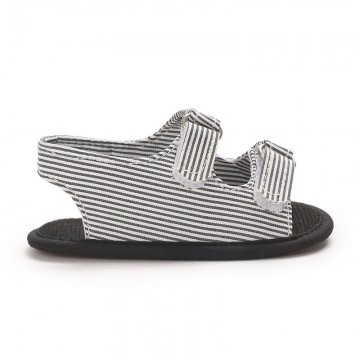 Black and white striped non-slip girls sandals