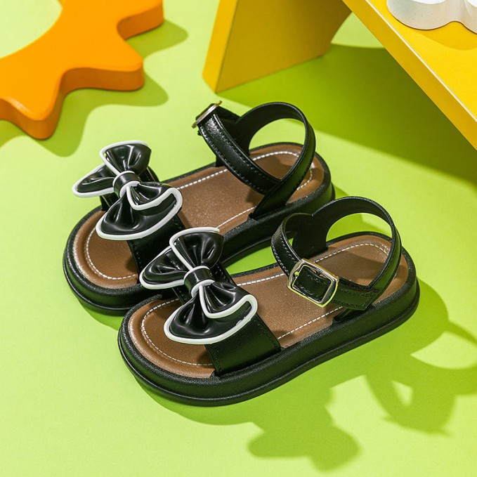 Summer bow decoration soft sole girls sandals