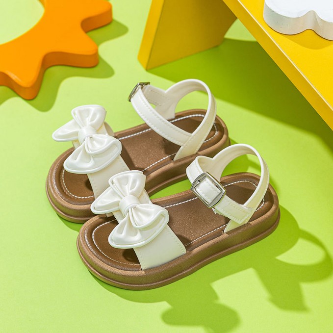 Summer bow decoration soft sole girls sandals