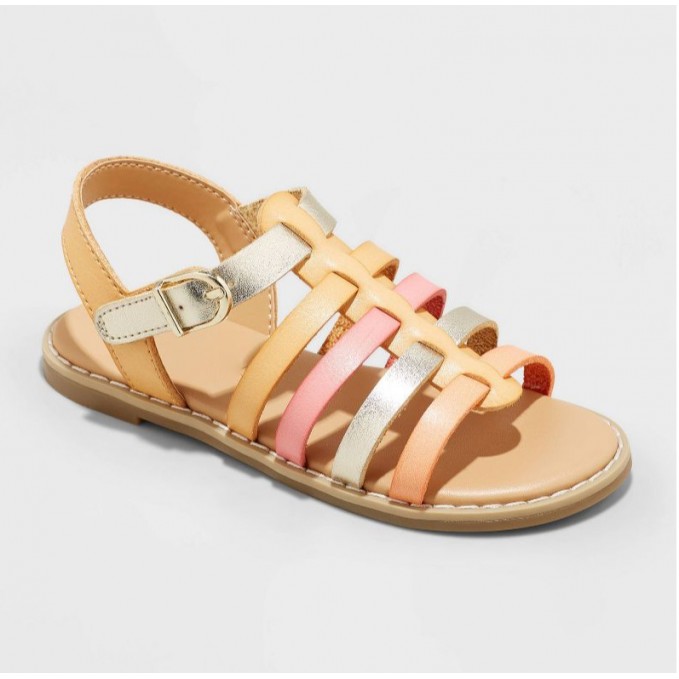 Colorful woven breathable girls sandals