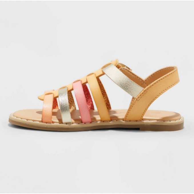 Colorful woven breathable girls sandals