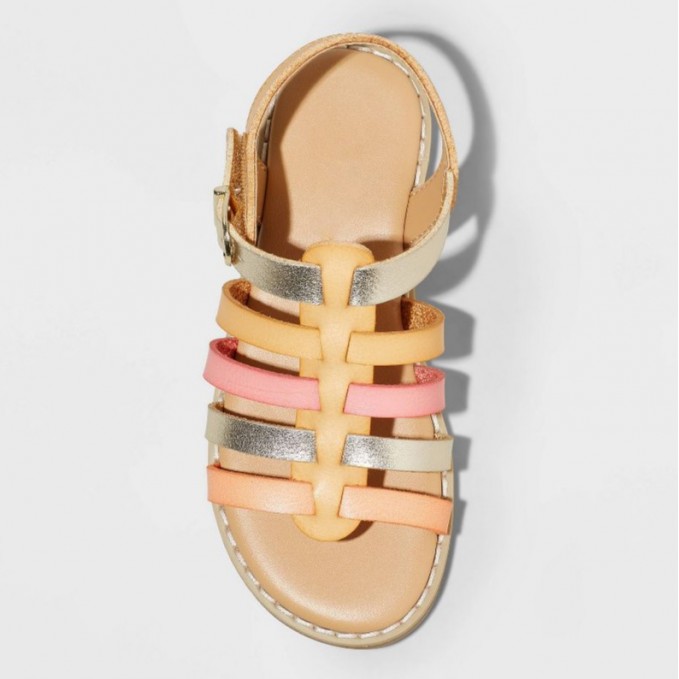 Colorful woven breathable girls sandals