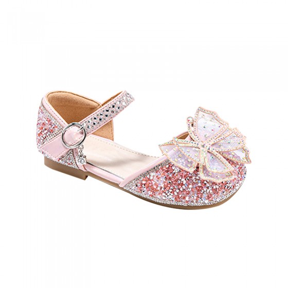 Girls' sequined rhinestone butterfly sandals