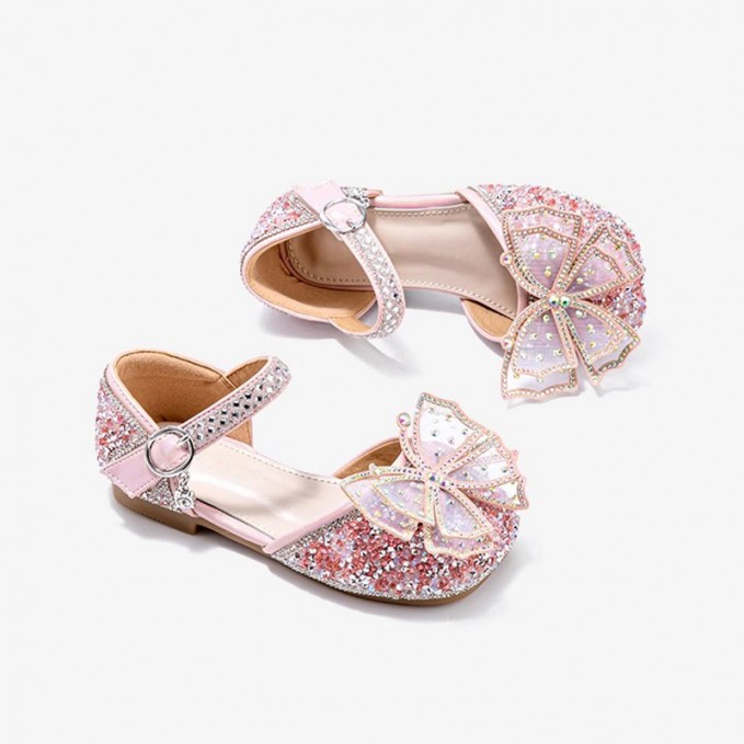 Girls' sequined rhinestone butterfly sandals