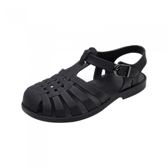 Solid color woven soft breathable girls sandals
