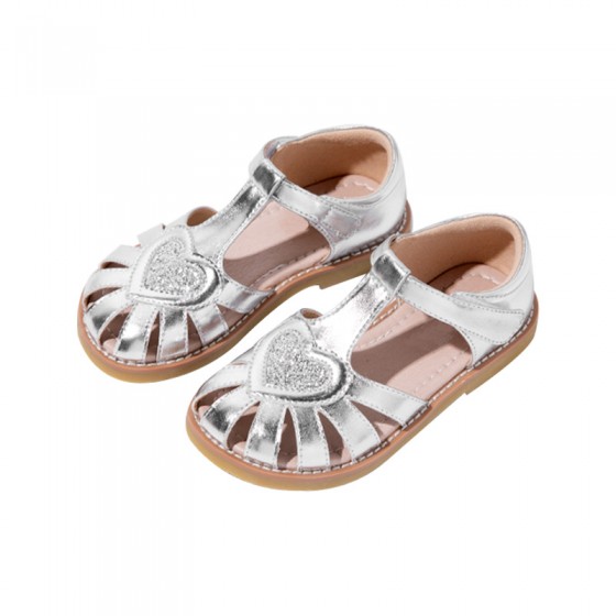 3D heart shape soft sole girls sandals