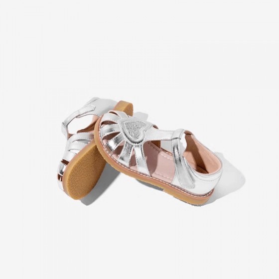 3D heart shape soft sole girls sandals
