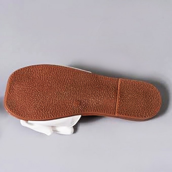 Square toe open toe bowknot flat slippers for girls