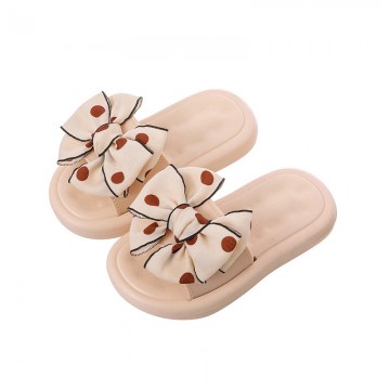 Bowknot decorated high elastic flexible girls slippers