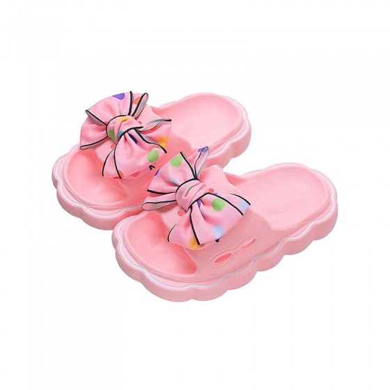 Sweet bowknot non-slip wear-resistant girls slippers