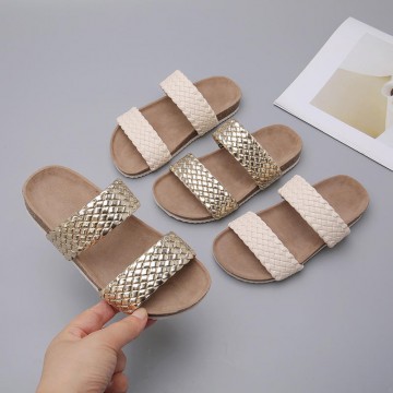 Woven soft bottom non-slip wear-resistant girls slippers