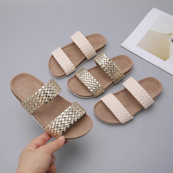 Woven soft bottom non-slip wear-resistant girls slippers