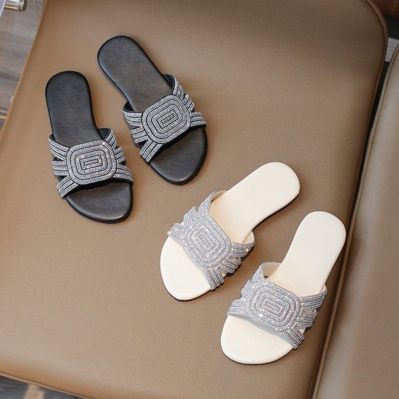 Summer fashion rhinestone girls slippers