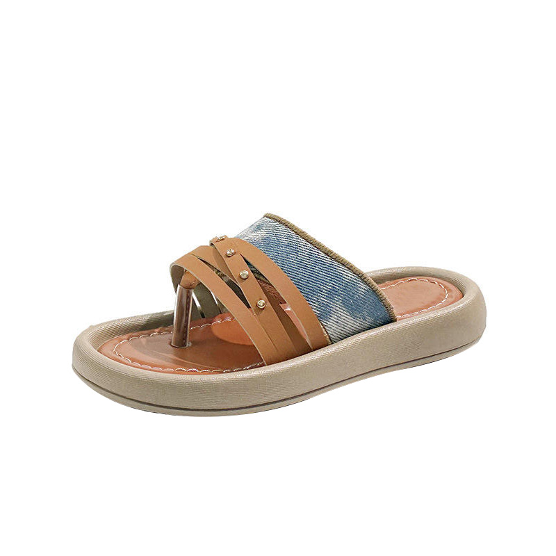 Fashion printed arch support girls flip flops