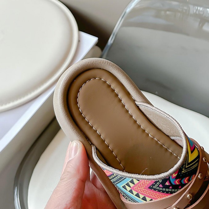 Fashion printed arch support girls flip flops