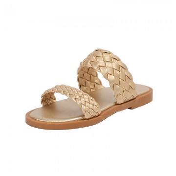 Braided design non-slip wear-resistant girls slippers
