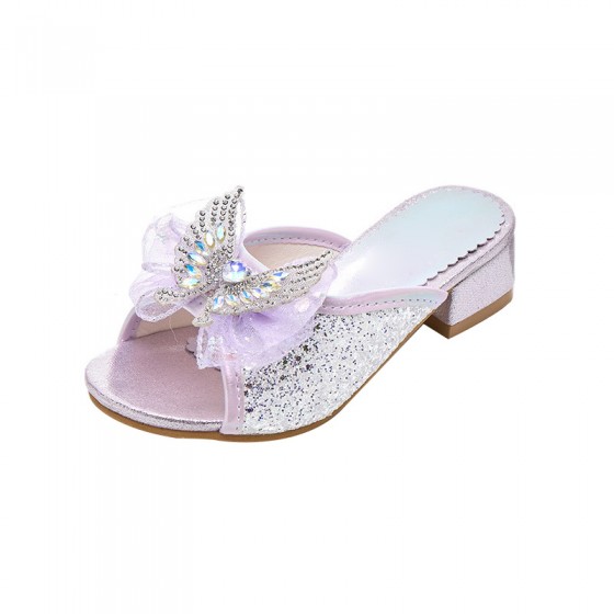 Fashion sweet pearl butterfly girls slippers