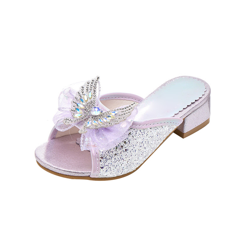 Fashion sweet pearl butterfly girls slippers