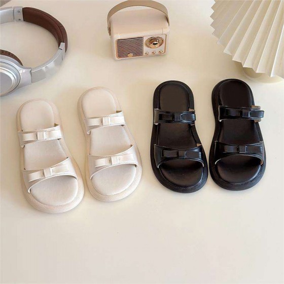 Elegant bow decoration non-slip girls slippers