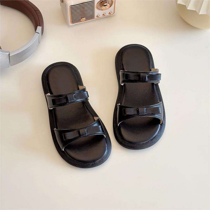 Elegant bow decoration non-slip girls slippers