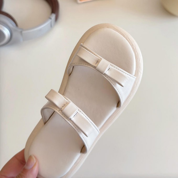 Elegant bow decoration non-slip girls slippers