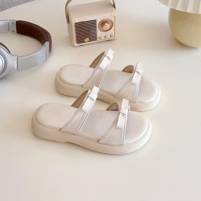 Elegant bow decoration non-slip girls slippers