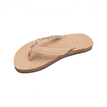 Premium leather sexy braided girls slippers