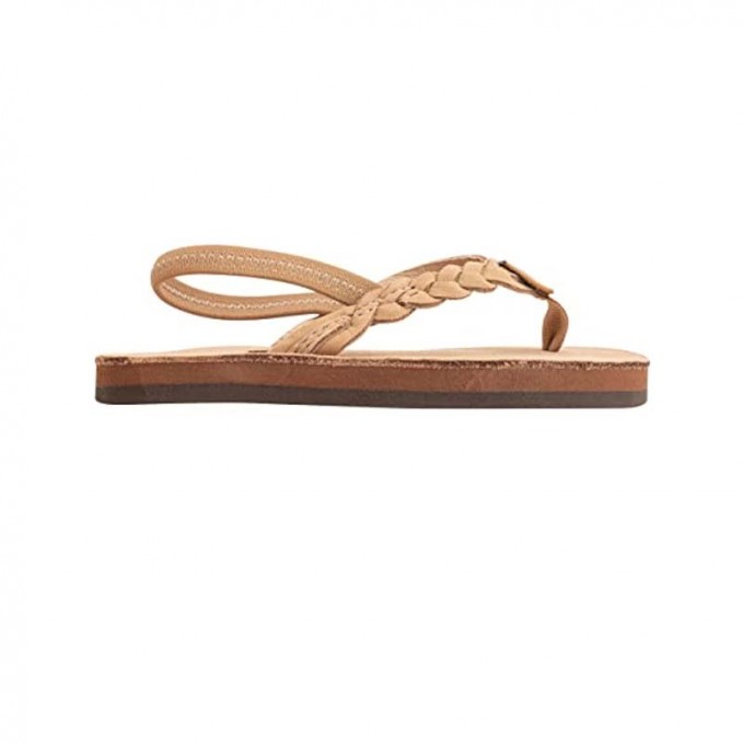 Premium leather sexy braided girls slippers