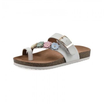 Lightweight and breathable floral decoration girls slippers