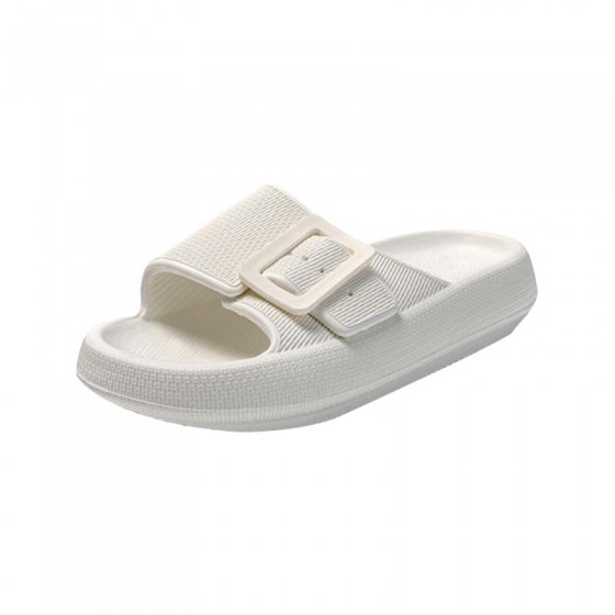 White breathable single-breasted adjustable girls slippers