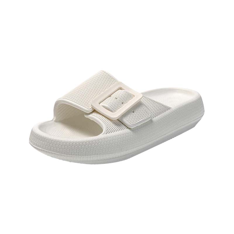 White breathable single-breasted adjustable girls slippers
