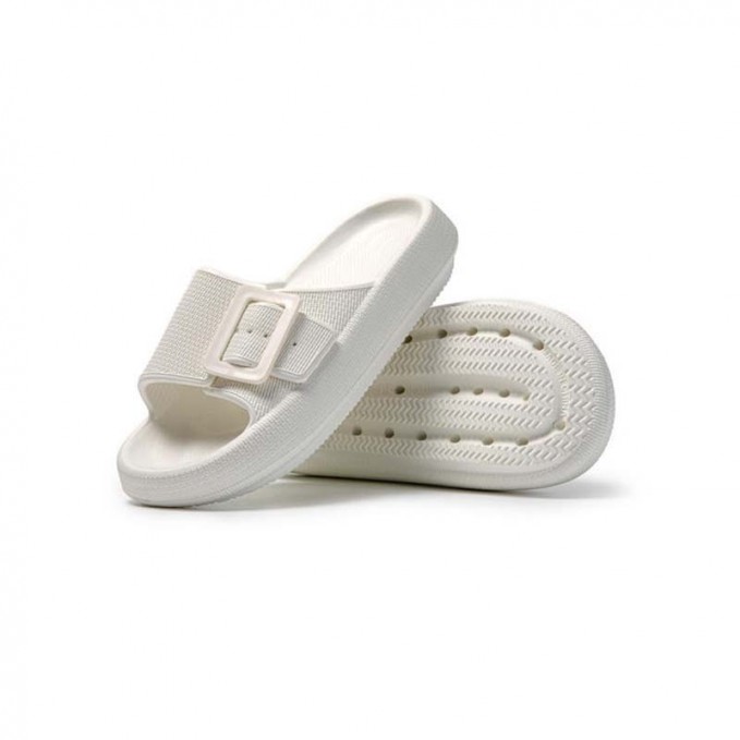 White breathable single-breasted adjustable girls slippers