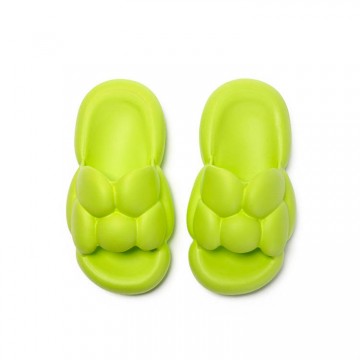 Green shock-absorbing thick-soled girls slippers