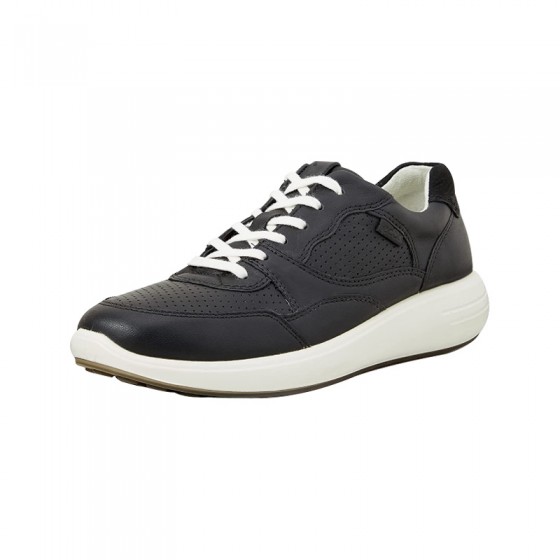 Black breathable lace-up girls' sneakers