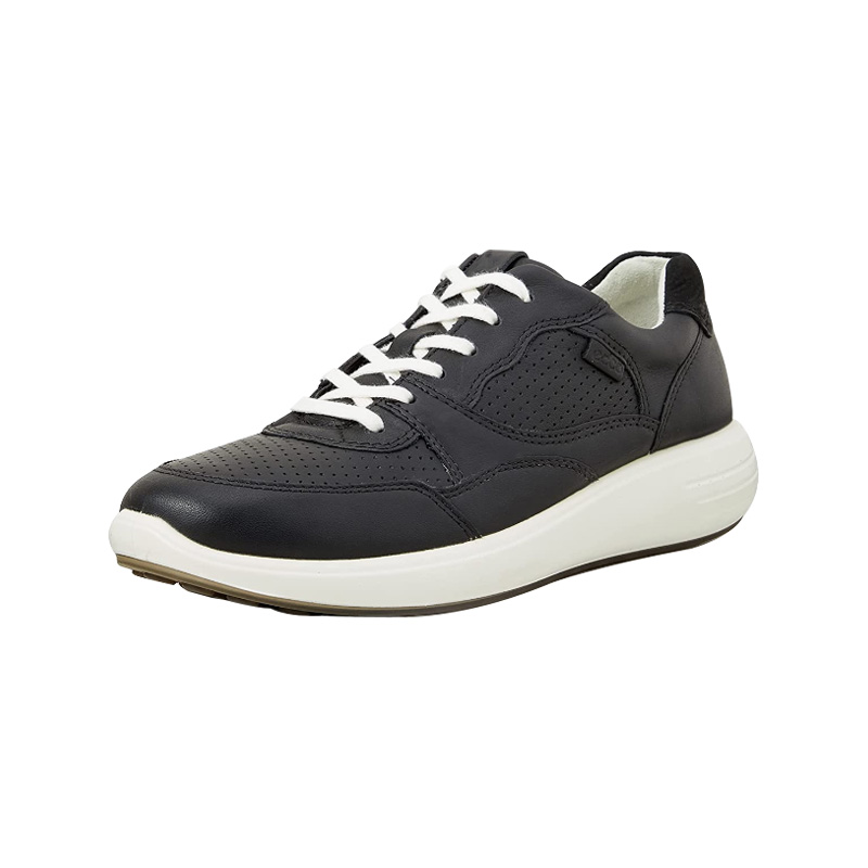 Black breathable lace-up girls' sneakers