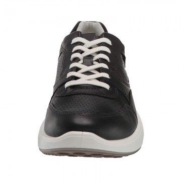 Black breathable lace-up girls' sneakers