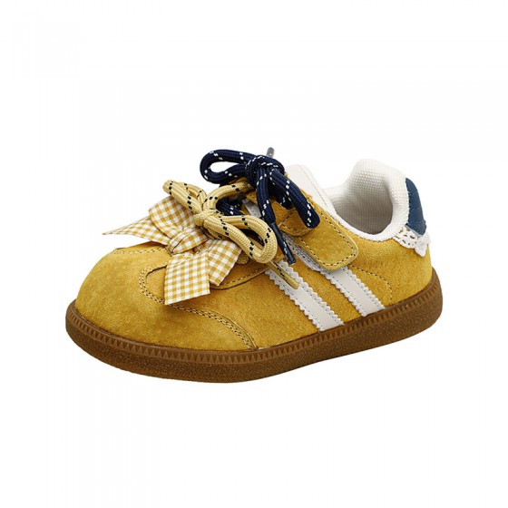 High quality bow decoration girls sneakers