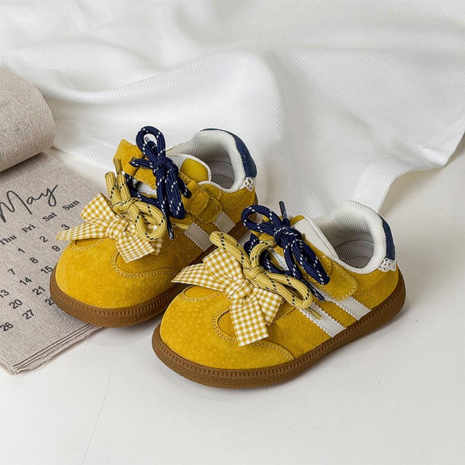 High quality bow decoration girls sneakers
