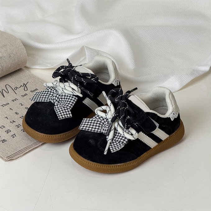 High quality bow decoration girls sneakers