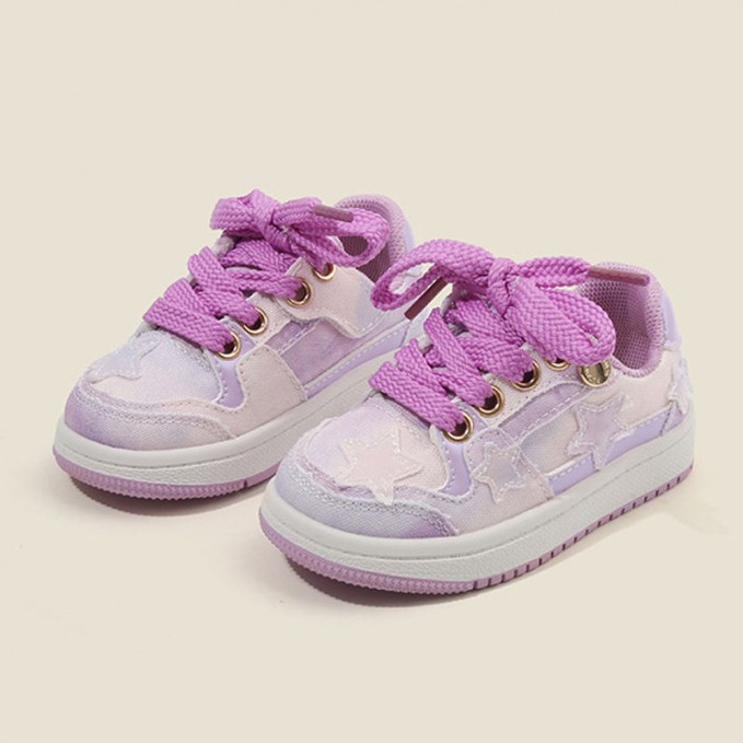 Fashion lace-up non-slip girls' sneakers