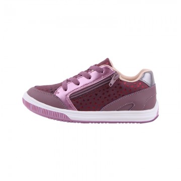 Love heart printed zipper non-slip girls' sports shoes