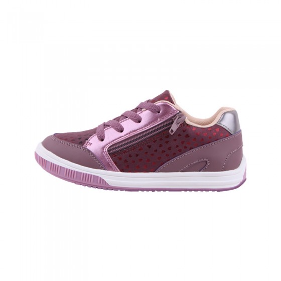 Love heart printed zipper non-slip girls' sports shoes